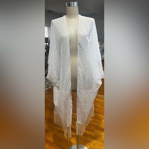 New with tags white sheer shawl / scarf / cover-up